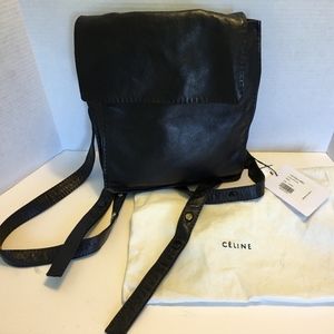 Celine Croissant Backpack NEW Black Lambskin